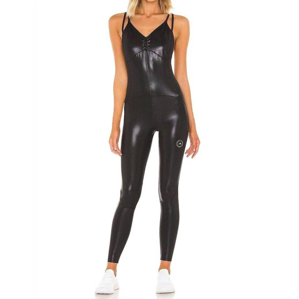 NEW ADIDAS BY STELLA MCCARTNEY training bodysuit in silver black
